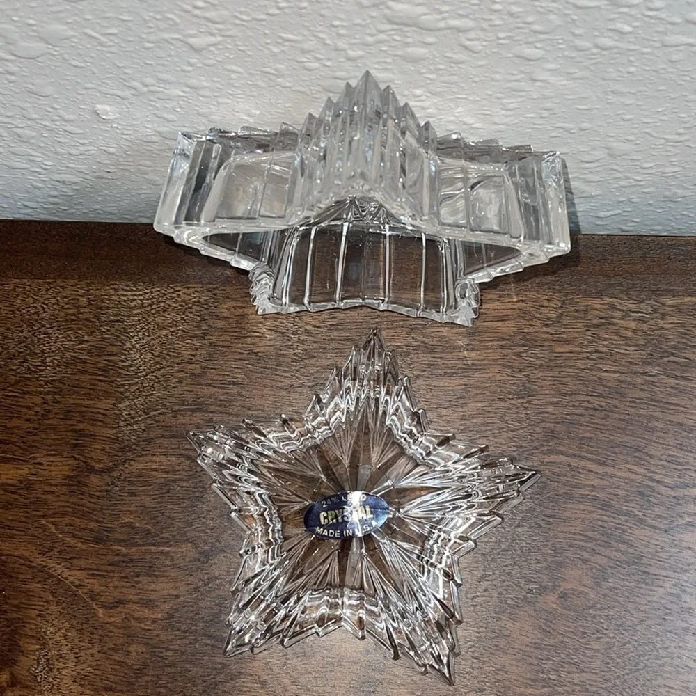 24% Lead Crystal Star Jewelry Holder or/ small items storage